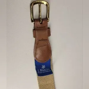 Ceinture Garçon J. Bailey, Cuir Et Toile Bleue à Voiliers, Taille 22, Occasion